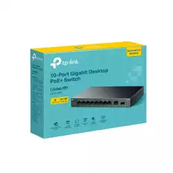10-портов гигабитен настолен комутатор TP-Link LS1210GP с 8-PoE+ порта