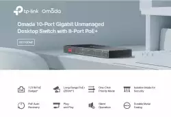 10-портов неуправляем комутатор TP Link Omada DS110GMP с 8-портов PoE+