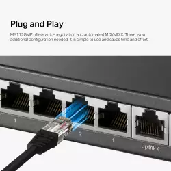 12-портов гигабитов настолен комутатор с 8 PoE+ порта Mercusys MS112GMP