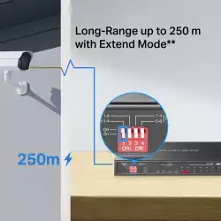 12-портов гигабитов настолен комутатор с 8 PoE+ порта Mercusys MS112GMP