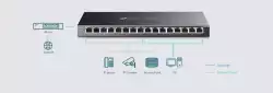 16-портов комутатор TP-Link TL-SG2016P JetStream Gigabit Smart с 8 PoE+ порта