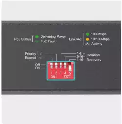 18-портов гигабитен неуправляем комутатор TP-Link Omada DS1018GMP с 16-портов PoE+