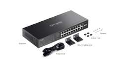 20-портов гигабитов лесно управляем комутатор TP-Link Omada ES220GP с 16 PoE+ порта