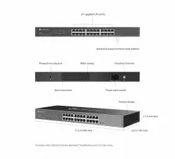 24-портов Gigabit неуправляем настолен комутатор TP-Link Omada DS1024G