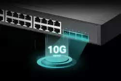 24-портов комутатор TP-Link TL-SG3428X-M2 JetStream 2.5GBASE-T L2+ управляван с 4 10GE SFP+ слота