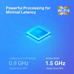 2-лентов безжичен рутер TP-Link Archer AX20 AX1800 EOL