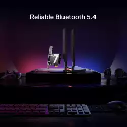 3-лентов Bluetooth 5.4 Wi-Fi 7 PCIe адаптер TP-Link Archer TBE550E BE9300