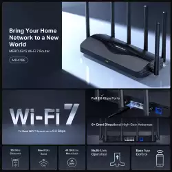3-лентов Wi-Fi 7 рутер Mercusys MR47BE                          