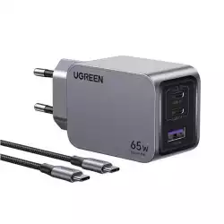 3-портово мини бързо зарядно устройство GaN Ugreen Nexode Pro 25871 220V 2xUSB-C, 1xUSB A, 65W