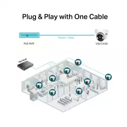 3MP пълноцветна куполна мрежова камера TP-Link 3MP VIGI C430(4mm)