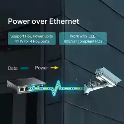 5-портов 10/100 Mbps комутатор TP-Link TL-SF1005LP с 4 PoE порта