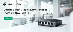 5-портов гигабитов управляем настолен комутатор TP-Link Omada ES205GP с 4-порта PoE+