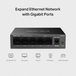 5-портов настолен гигабитен комутатор Mercusys MS105GS - EOL