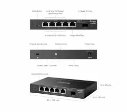6-портов гигабитов комутатор за достъп с 4 PoE+ порта TP-Link Omada SG2206MP