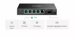 6-портов гигабитов комутатор за достъп с 4 PoE+ порта TP-Link Omada SG2206MP