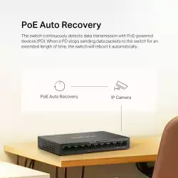 8-портов 10/100 Mbps + 2-портов Gigabit Desktop комутатор Mercusys MS110CP с 8 PoE+ порта