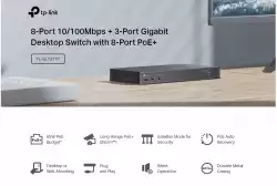 8-портов 10/100Mbps + 3-портов гигабитов настолен комутатор с 8-портов PoE+ TP-Link TL-SL1311P