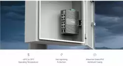 8-портов гигабитов индустриален лесно управляем комутатор TP-Link Omada IES208G