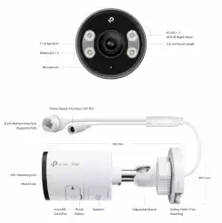 8MP външна пълноцветна Bullet мрежова камера TP-Link VIGI InSight S385(4mm)