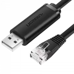 Мрежов кабел UGREEN CM204 USB - RJ45, конзолен 1.5м - черен