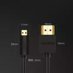 Кабел Ugreen HDMI - micro HDMI 19 pin 2.0v 4K 60Hz 30AWG 1.5м 30102 - черен