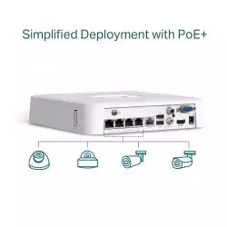 NVR TP-Link VIGI NVR1104H-4P PoE+ Network Video Recorder 4-канален