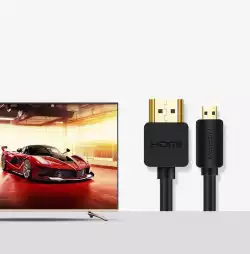 Кабел Ugreen HDMI - micro HDMI 19 pin 2.0v 4K 60Hz 30AWG 1.5м 30102 - черен