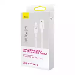 Кабел Baseus Explorer USB към USB-C 100W 1м CATS010402 - бял