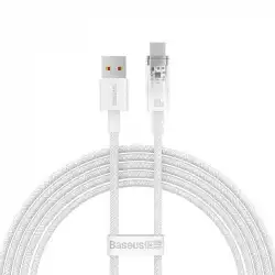 Кабел Baseus Explorer USB към USB-C 100W 1м CATS010402 - бял Кабел Baseus Explorer USB към USB-C 100W 1м CATS010402 - бял