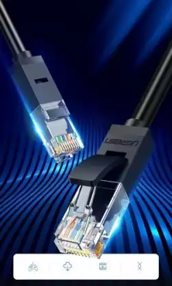 Мрежов кабел Ugreen 20164 Ethernet patchcord RJ45 Cat 6 UTP 1000Mbps 10м - черен