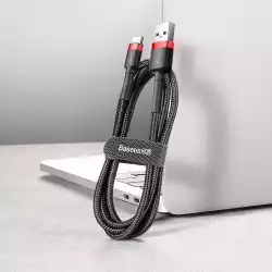 Кабел Baseus Cafule USB към Type-C 3A, 0.5 м CATKLF-A91 - черен