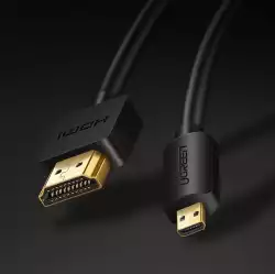 Кабел Ugreen HDMI - micro HDMI 19 pin 2.0v 4K 60Hz 30AWG 1.5м 30102 - черен