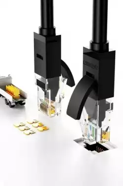 Мрежов кабел Ugreen 20164 Ethernet patchcord RJ45 Cat 6 UTP 1000Mbps 10м - черен