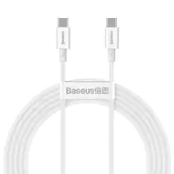 Кабел Baseus Superior CATYS-C02 USB Type C - USB Type C QC / PD / FCP 100W 5A 20V 2м - бял                          
