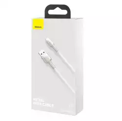 Кабел Baseus Cafule Metal Series USB-A към Lightning, 1м CALJK-A02 - бял