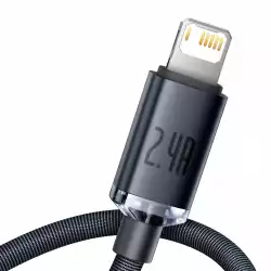 Кабел Baseus CAJY000101 Crystal Shine USB Type A към Lightning, 2.4A  2м - черен