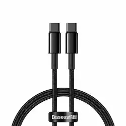 Кабел Baseus Tungsten Gold USB Type-C към USB Type-C, 1м, черен