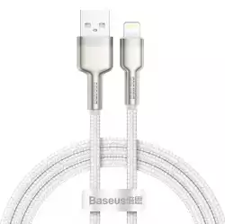 Кабел Baseus Cafule Metal Series USB-A към Lightning, 1м CALJK-A02 - бял                          
