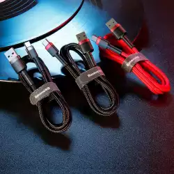 Кабел Baseus Cafule USB към Type-C 3A, 0.5 м CATKLF-A91 - черен