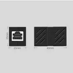 Мрежов кабелен конектор Ugreen Ethernet RJ45 10 Gbps NW114 20390 64234 - черен