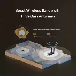 Безжичен 2-лентов USB адаптер с висок коефициент на усилване Mercusys MA72XH AX1800                          