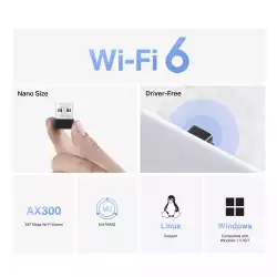 Безжичен Nano USB адаптер Mercusys MA14N AX300