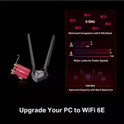 Безжичен PCIe адаптер TP-Link Archer TXE75E AXE5400 Wi-Fi 6E