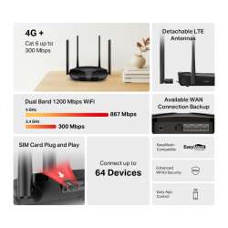 Безжичен Рутер Mercusys MB235-4G 4G+ Cat6 AC1200 Dual Band Gigabit