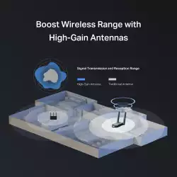 Безжичен USB адаптер с висок коефициент на усилване Mercusys MA37BEH BE6500 Wi-Fi 7