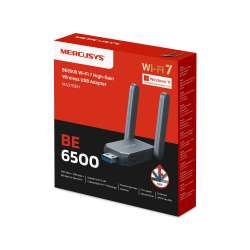 Безжичен USB адаптер с висок коефициент на усилване Mercusys MA37BEH BE6500 Wi-Fi 7