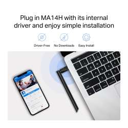 Безжичен USB адаптер с високо усилване Wi-Fi 6 Mercusys MA14H AX300