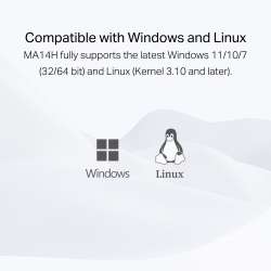 Безжичен USB адаптер с високо усилване Wi-Fi 6 Mercusys MA14H AX300