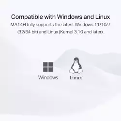 Безжичен USB адаптер с високо усилване Wi-Fi 6 Mercusys MA14H AX300