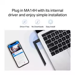 Безжичен USB адаптер с високо усилване Wi-Fi 6 Mercusys MA14H AX300